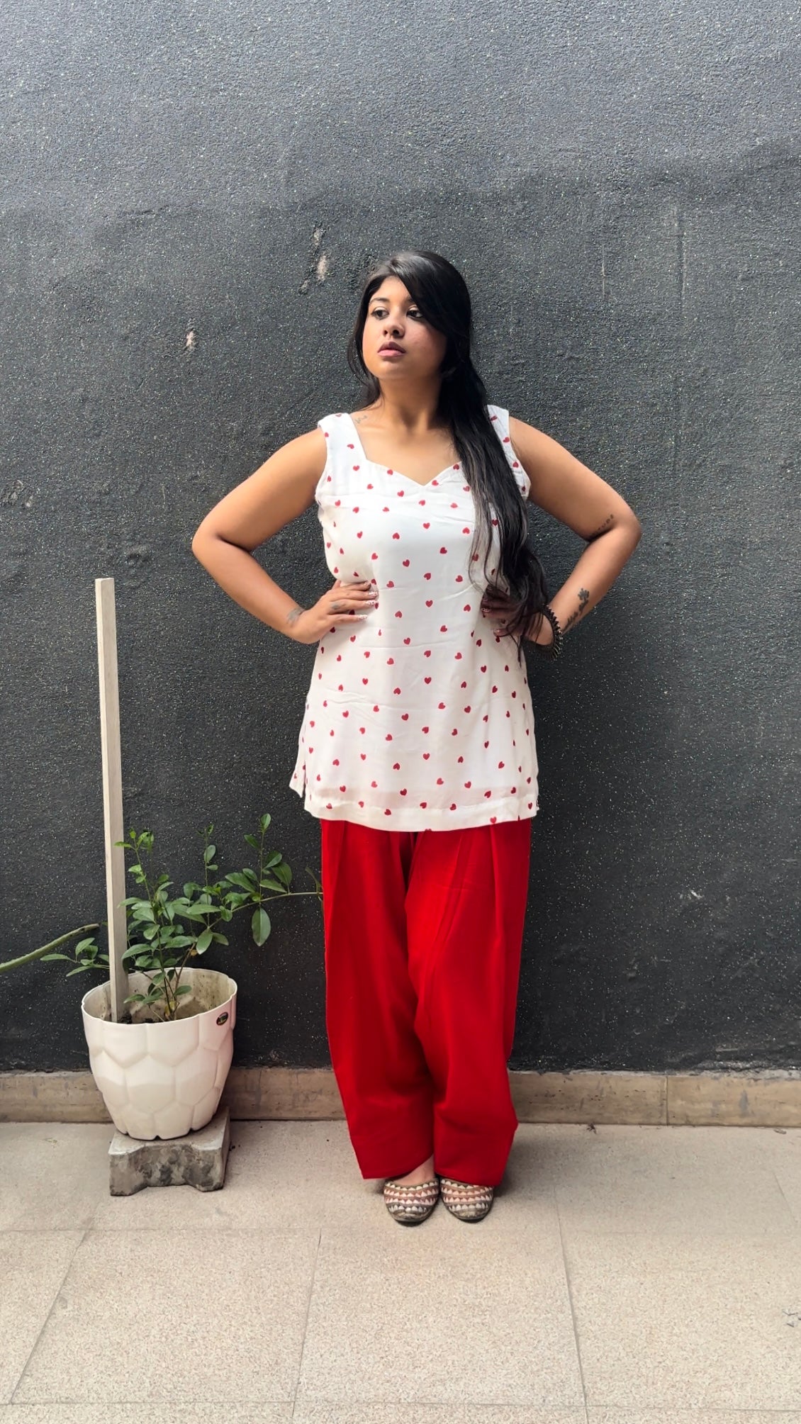 red heart farshi salwar c-ord set
