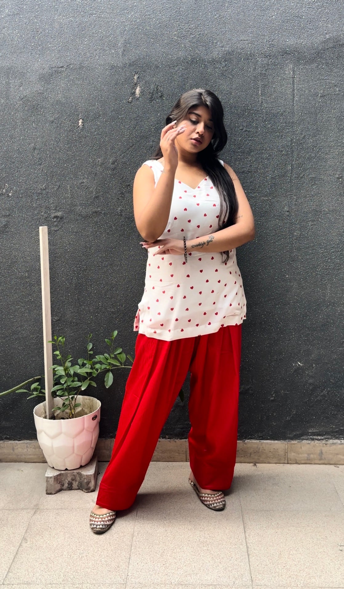 red heart farshi salwar c-ord set