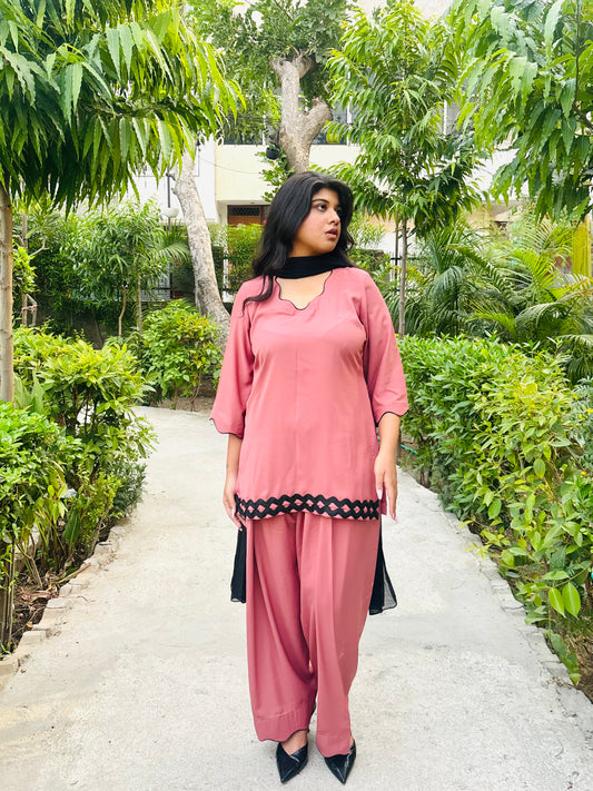 roseate lace farshi suit