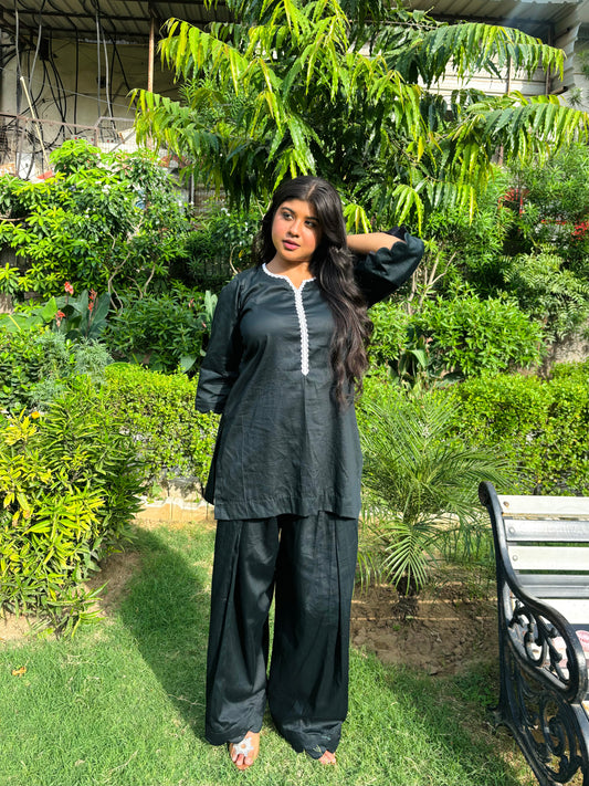 charcoal black farshi co-ord