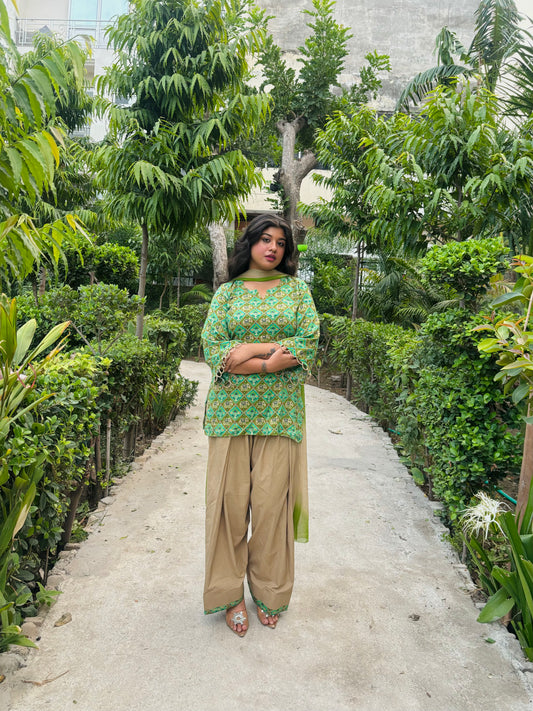the green farshi salwar suit