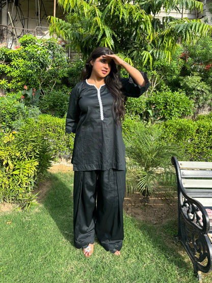 charcoal black farshi co-ord