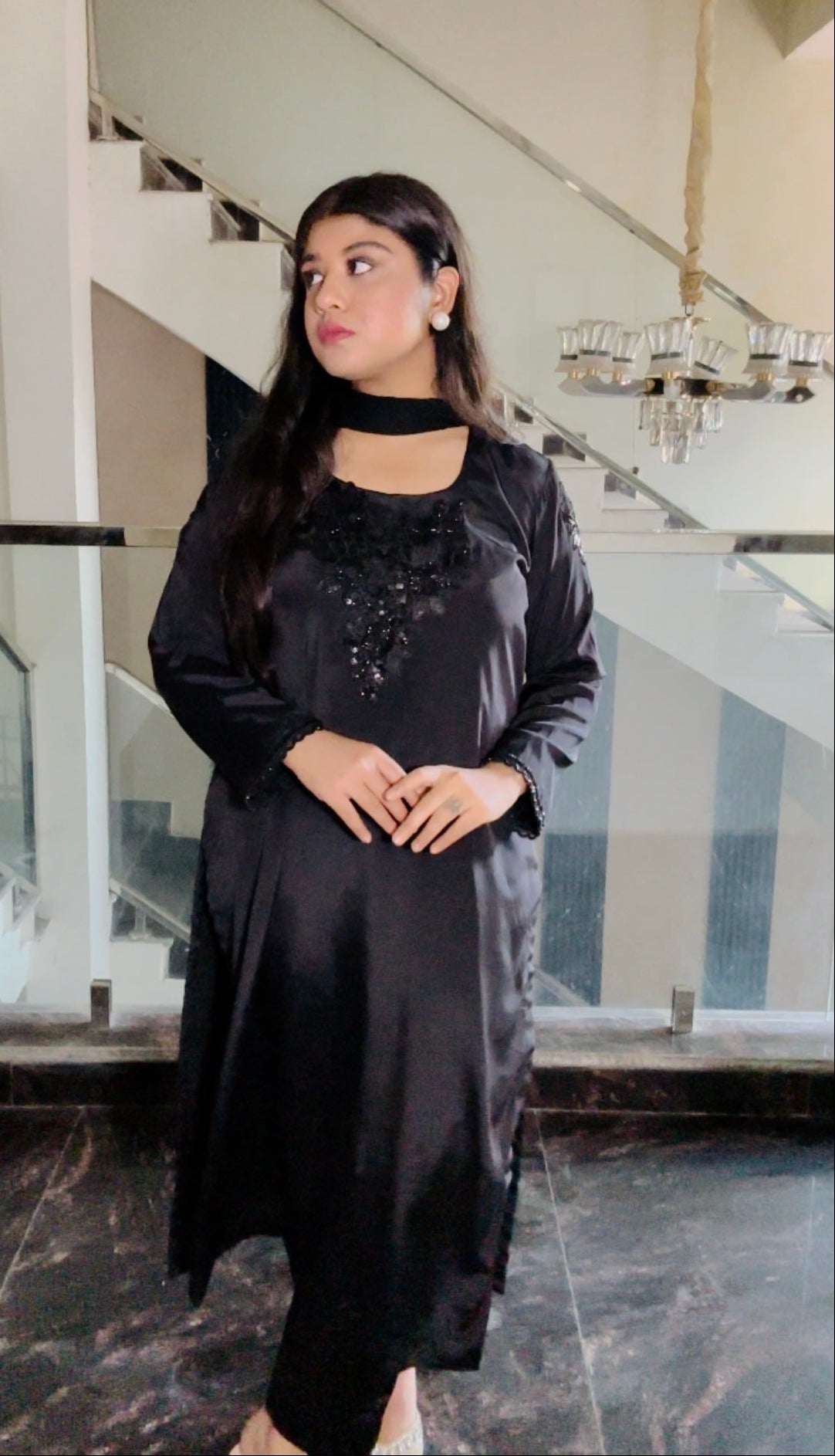 classic black handwork suit