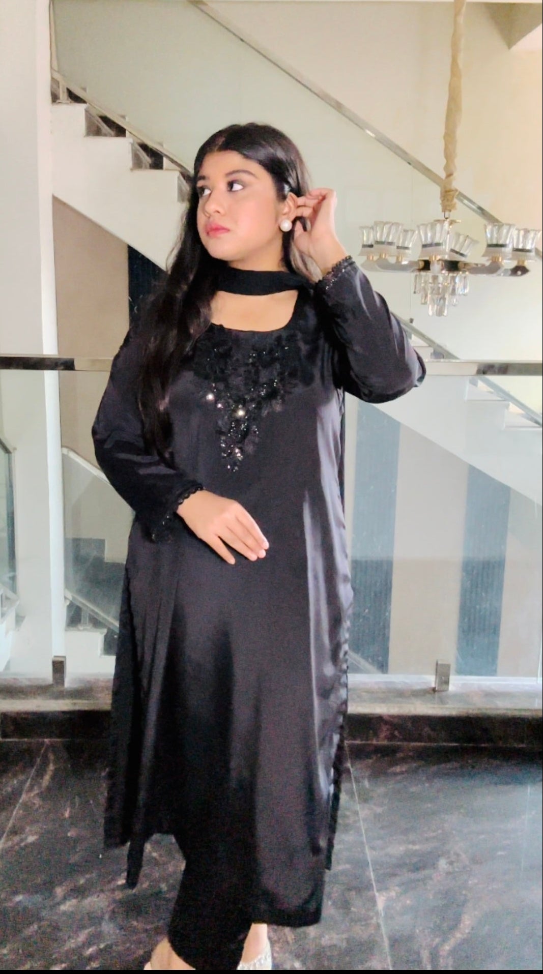classic black handwork suit