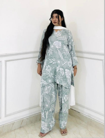 mint breeze printed farshi salwar suit