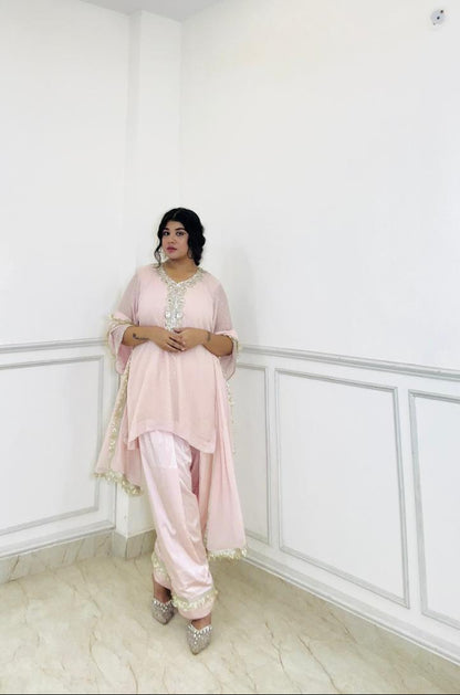 blush pink kiran work punjabi suit