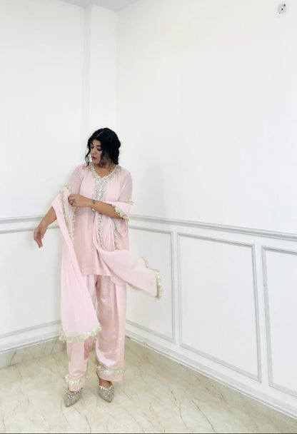 blush pink kiran work punjabi suit