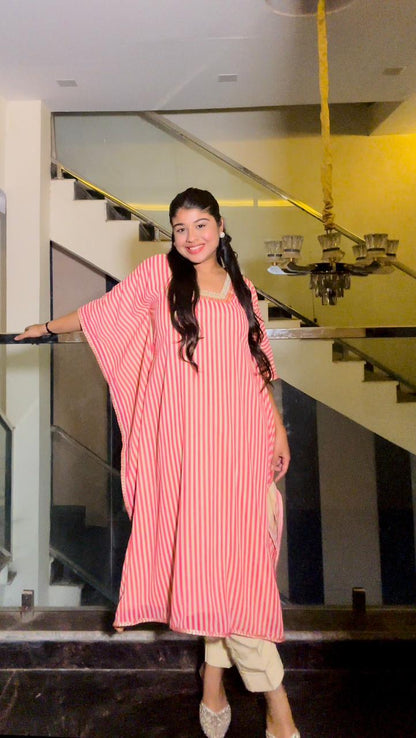 the rose striped kaftan