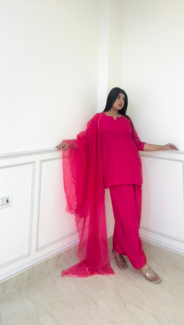megenta pink festive salwar suit